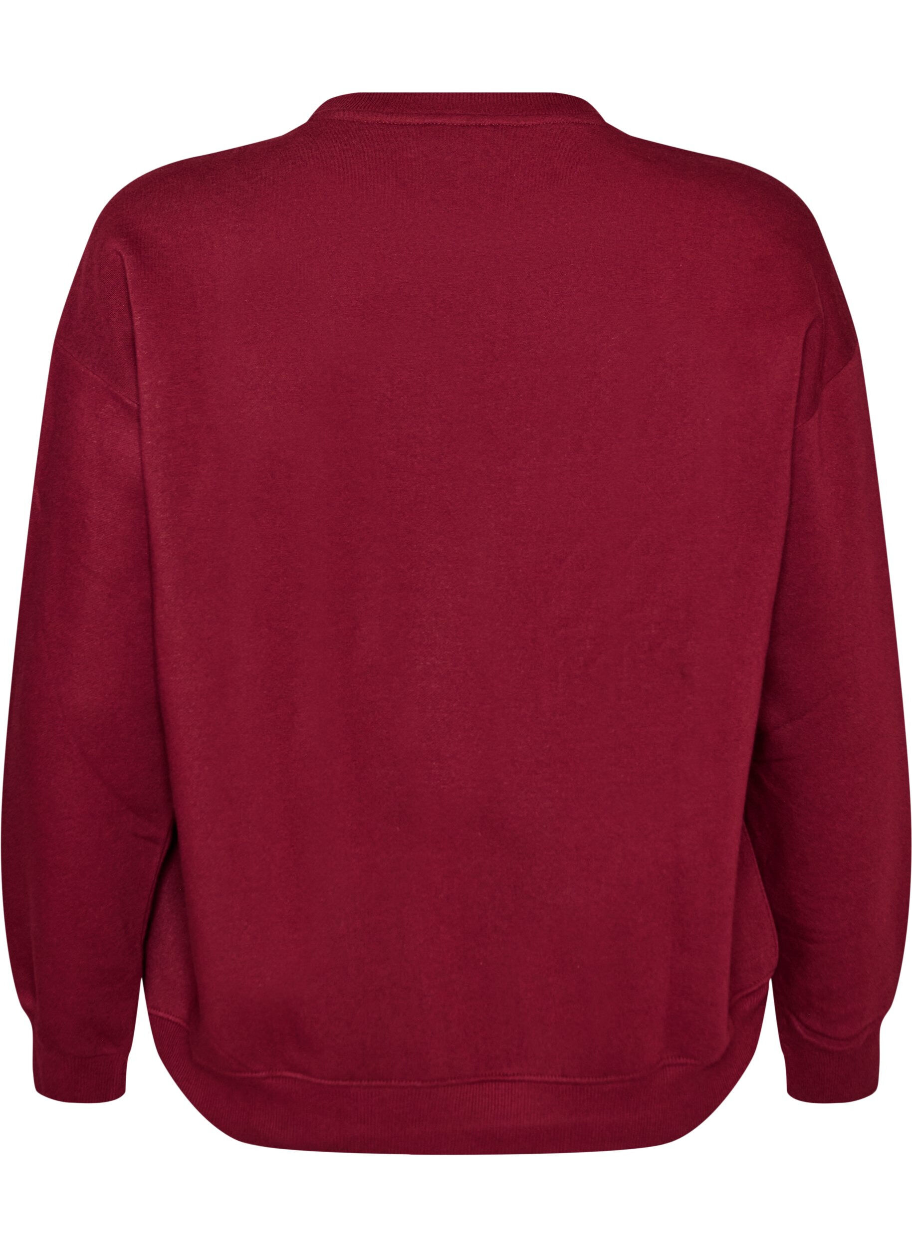 ZizziSweatshirt mit Textaufdruck, Rot, Packshot image number 1