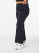 Flare-Jerseyhose mit Schlitzen und hoher Taille, Schwarz, Model image number 0