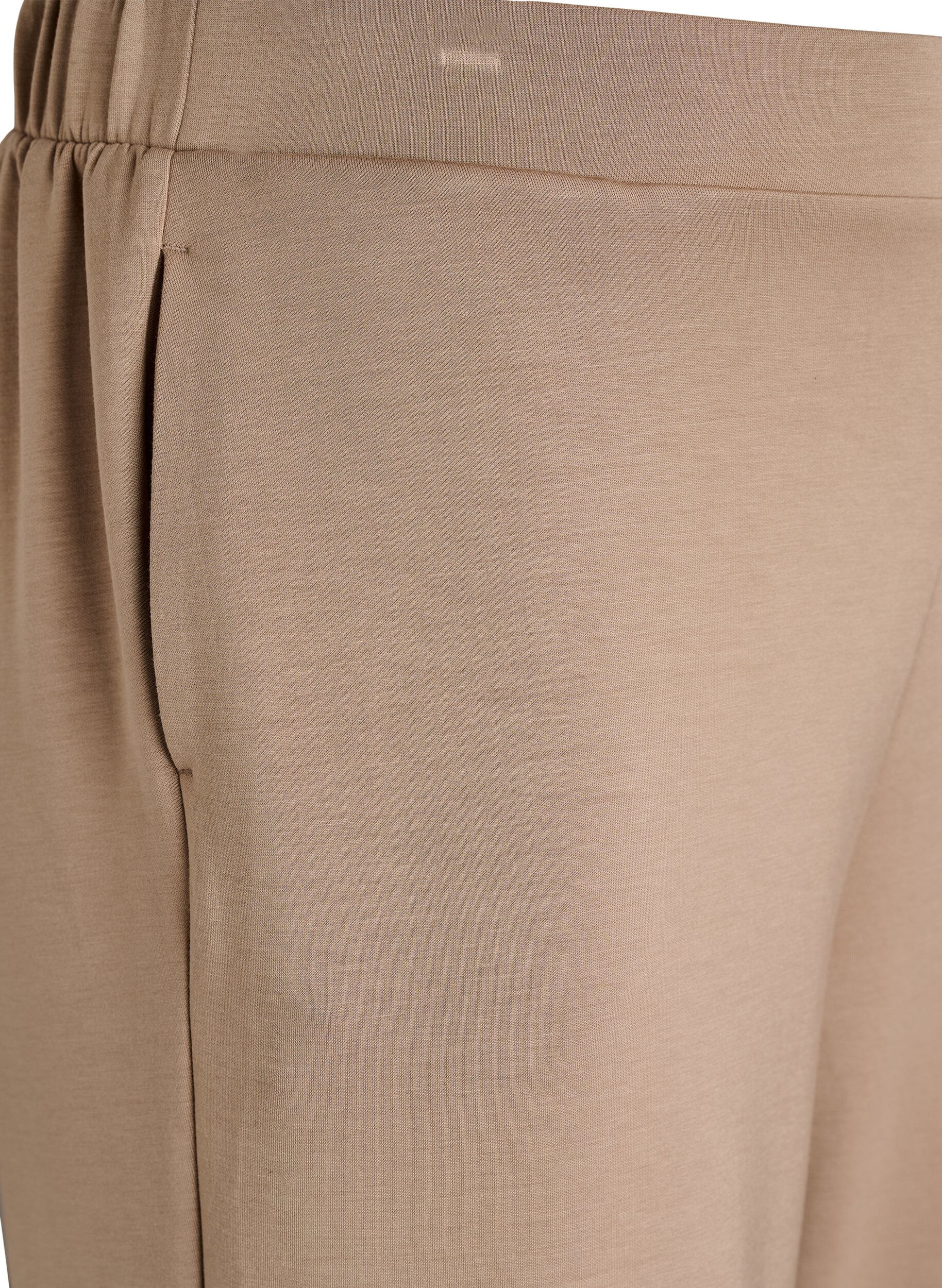 Zizzi Hoch taillierte Loungehose mit geraden Beinen, Beige, Packshot image number 2