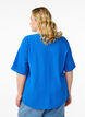 Kurzärmlige Bluse mit V-Ausschnitt, Blau, Model image number 2