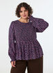 Bluse mit gesmoktem Oberteil und gebl&uuml;mtem Print, Blau, Model image number 2