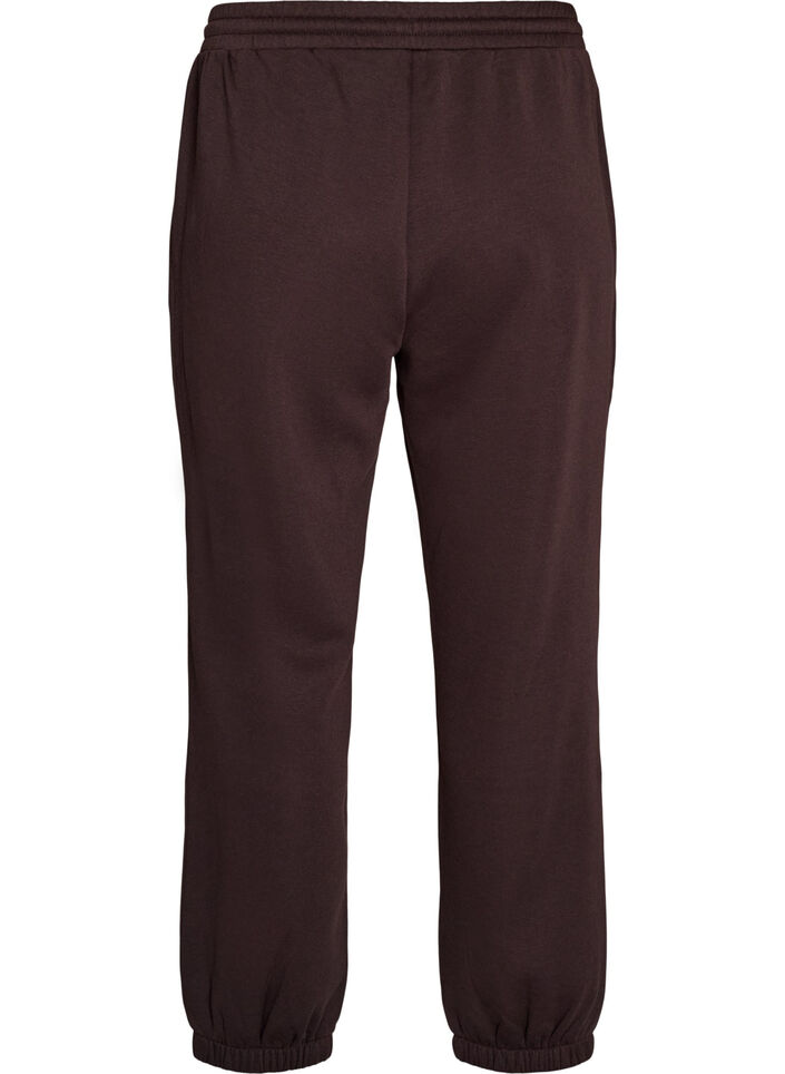 Hoch taillierte Sweatpants mit Kordelzug, Braun, Packshot image number 1