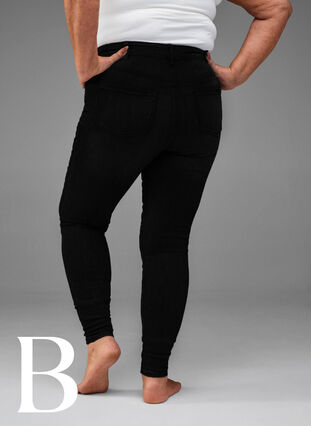 Super Slim-Fit-Jeans mit hoher Taille, Black, Model image number 5