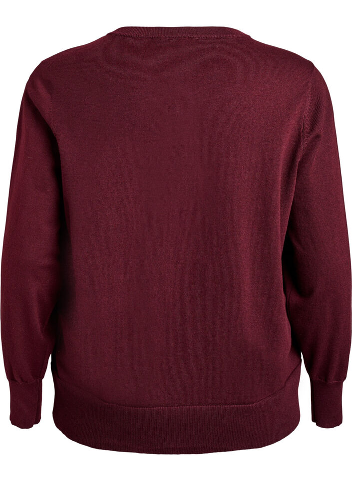 Feinstrick-Strickjacke mit Rundhalsausschnitt, Rot, Packshot image number 1