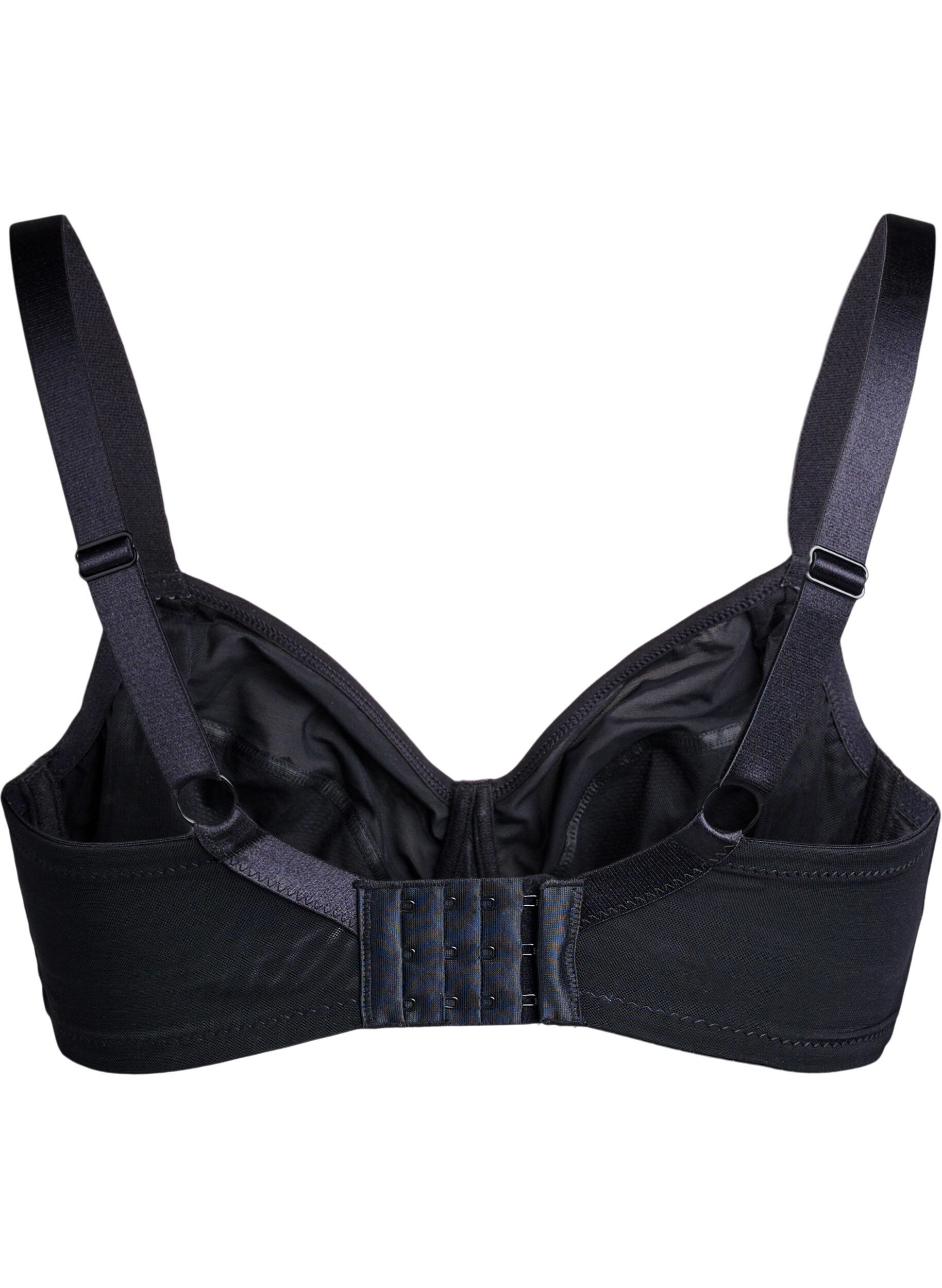 Zizzi Basic Vollschalen-BH aus Mesh, Schwarz, Packshot image number 1