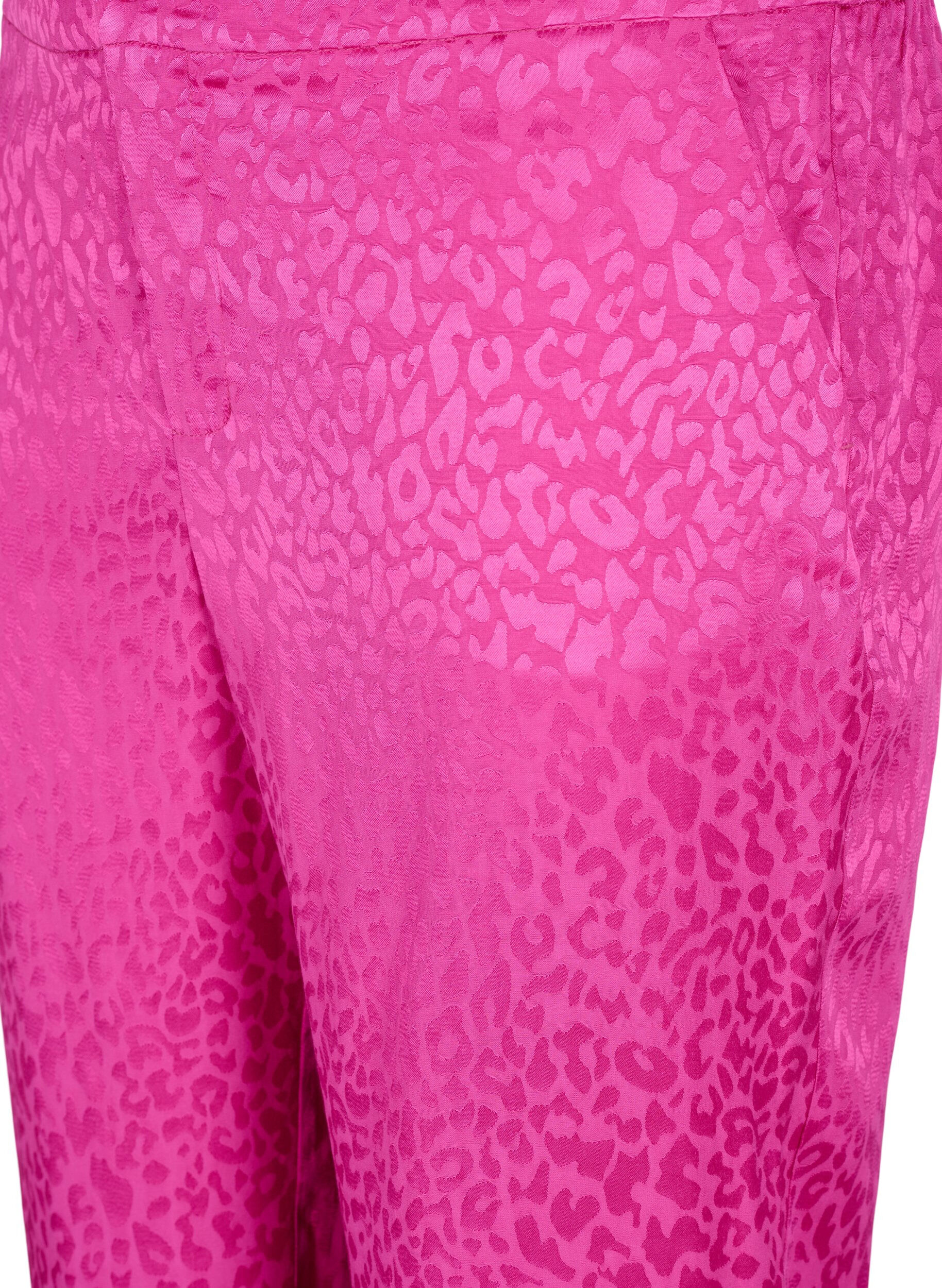 Zizzi Ton-in-Ton-Hose aus Viskose-Jacquard, Rose Violet, Packshot image number 2