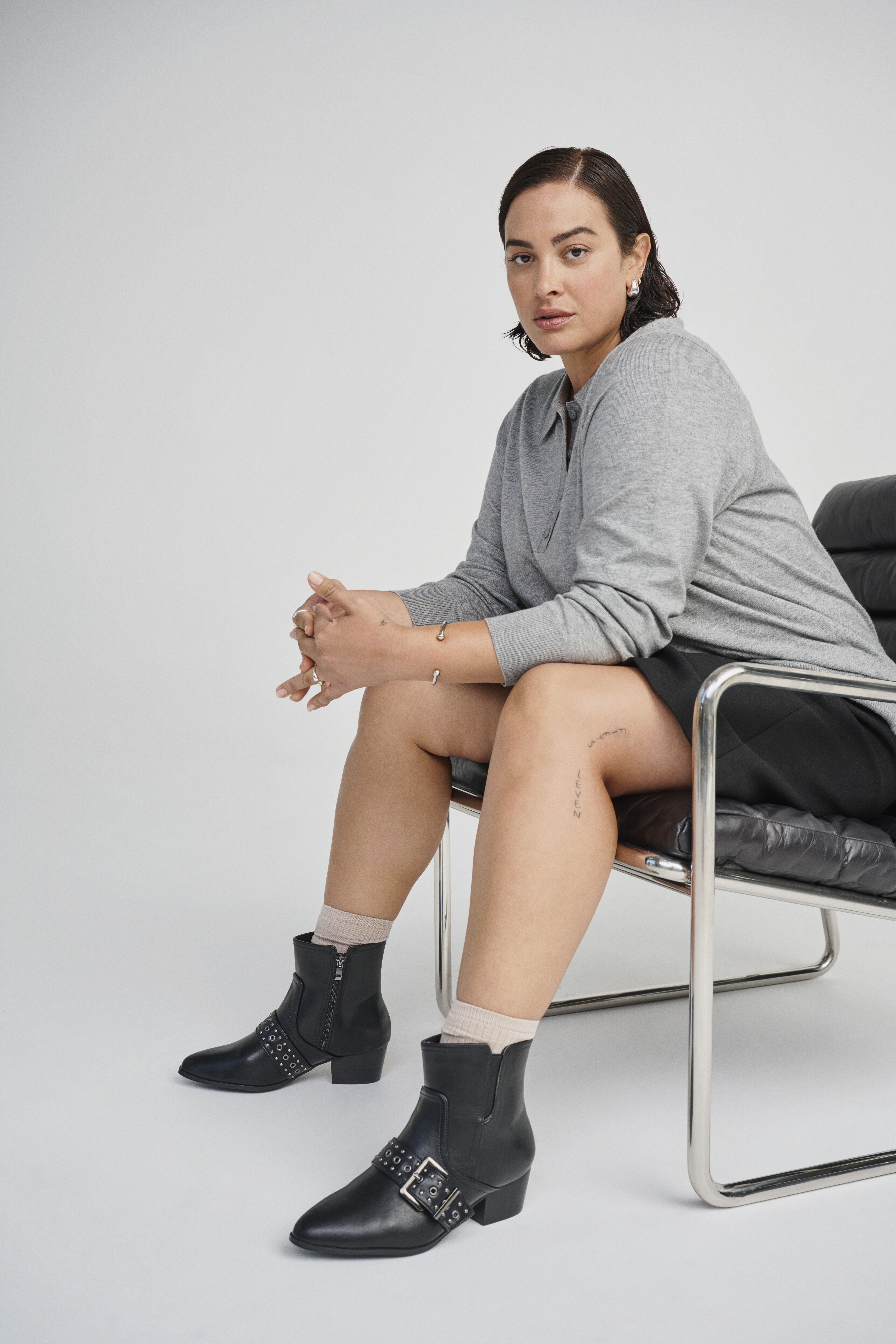 Zizzi Stiefelette mit Schnalle, , Model