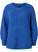 Gestrickter Pullover mit Wolle und Raglanärmeln, Princess Blue, Packshot image number 0