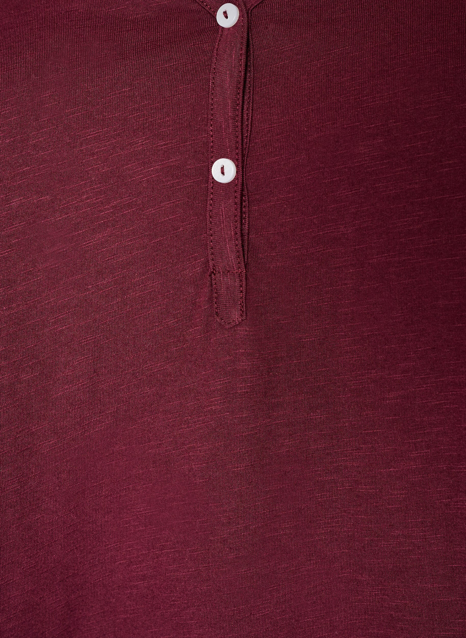 ZizziT-Shirt mit Knopfleiste, Dunkles Bordeaux, Packshot image number 2
