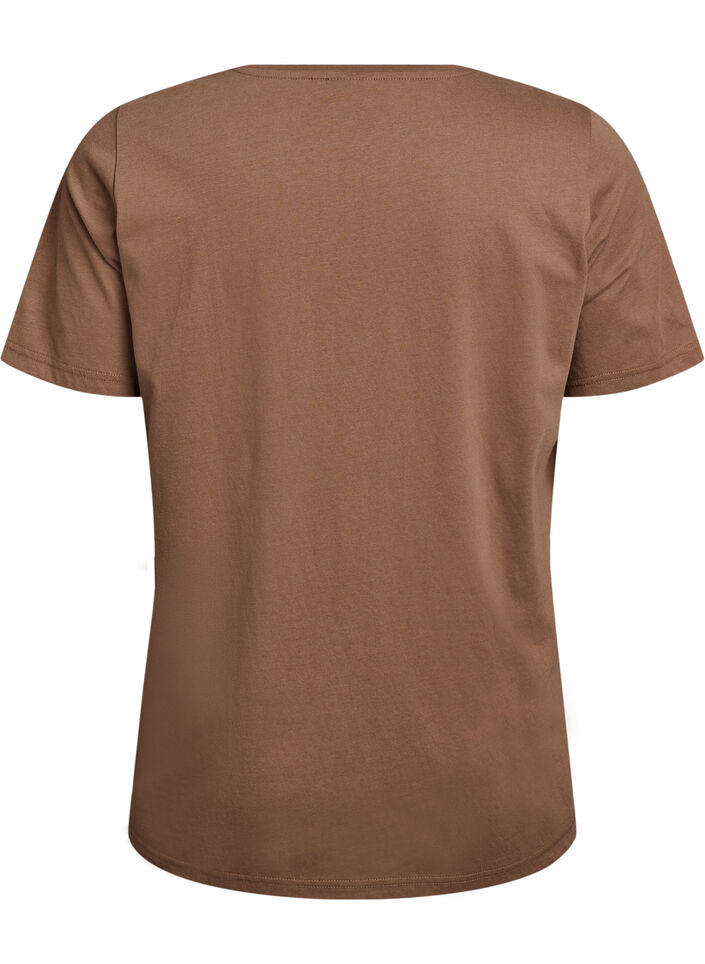 T-Shirt mit Print, Braun, Packshot image number 1