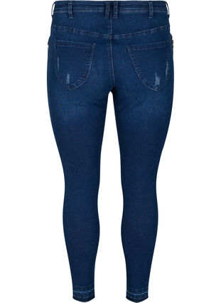 Super Slim Amy Jeans mit Schlitz, Dark blue denim, Packshot image number 1