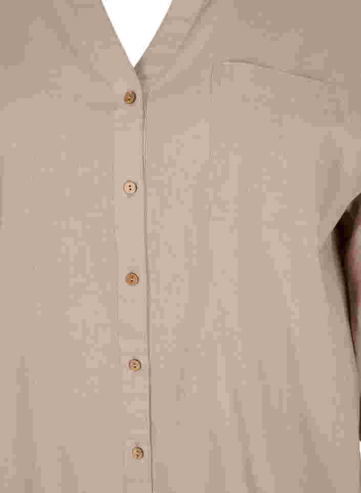 Bluse mit 3/4-Ärmeln und Knopfverschluss, Simply Taupe, Packshot image number 2