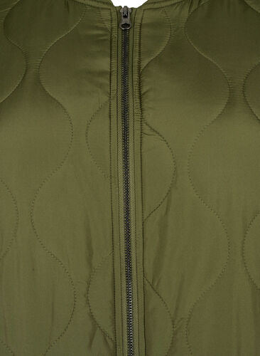 Langer gefütterter Jacke mit Taschen und Reißverschluss, Winter Moss, Packshot image number 2