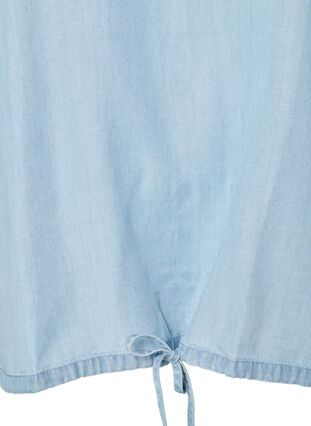 Bluse mit kurzen Ärmeln, Light blue denim, Packshot image number 2