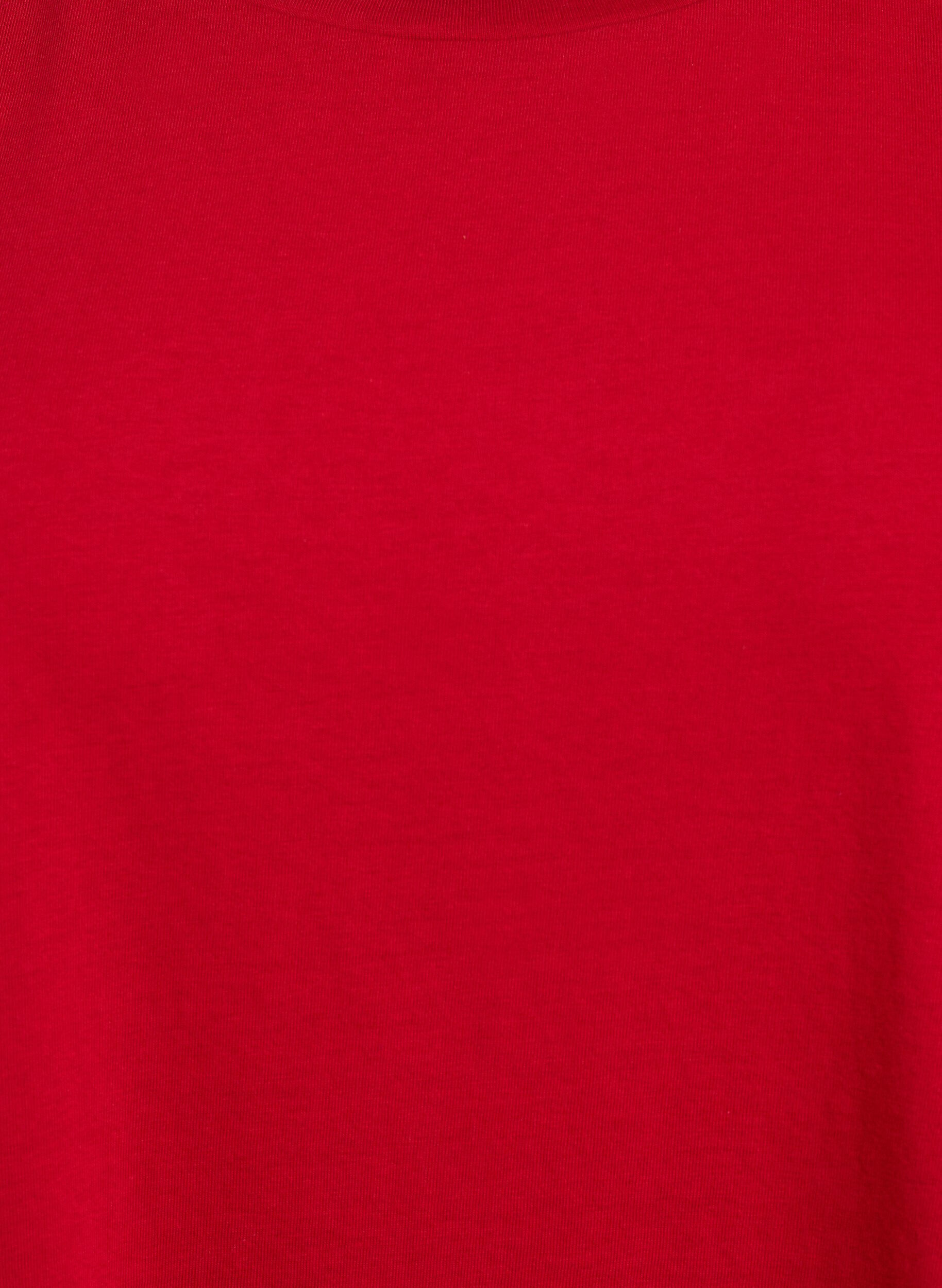 Zizzi Kurz&auml;rmliges T-Shirt aus einer Baumwollmischung, Rot, Packshot image number 2