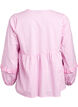 Gestreifte Bluse mit offener Vorderseite und Stickereien, Pink, Packshot image number 1