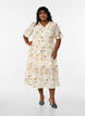 Gebl&uuml;mtes Midi-Kleid in A-Linienform, Beige, Model image number 1