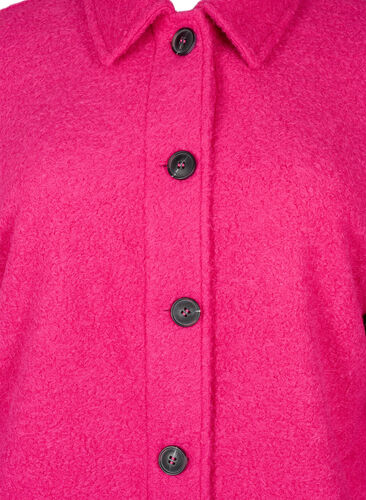Langer Shirt-Jacke im Bouclé-Look, Fuchsia Red, Packshot image number 2