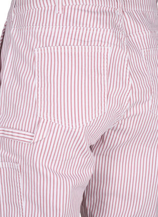 Gestreifte Cargo-Jeans mit gerader Passform, Rose White Stripe, Packshot image number 3