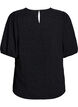 Strukturierte Bluse mit kurzen &Auml;rmeln, Schwarz, Packshot image number 1