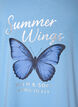 T-Shirt aus Baumwolle mit Frontprint und V-Ausschnitt, Blau, Packshot image number 2