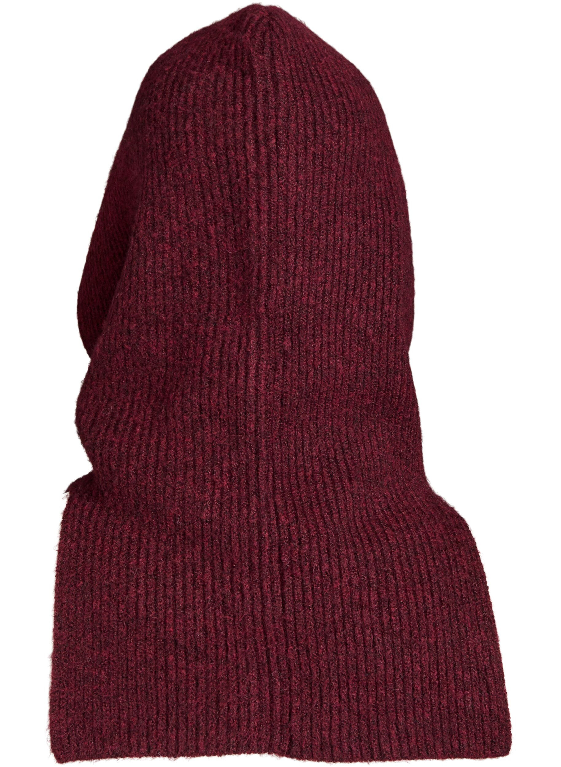 Zizzi Gestrickte Balaclava mit Kordelzug, Dunkles Bordeaux, Packshot image number 1