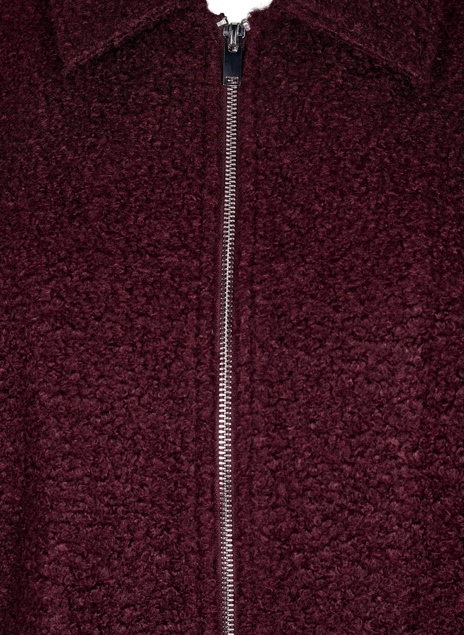 Zizzi Kurze Jacke mit Rei&szlig;verschluss, Dunkles Bordeaux, Packshot image number 2