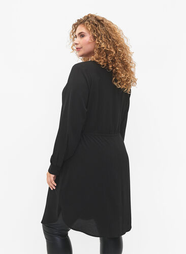 Kleid mit Spitze an der Taille, Black, Model image number 1
