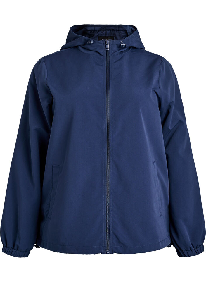 Leichte Jacke mit Kapuze und Rei&szlig;verschluss, Blau, Packshot image number 0