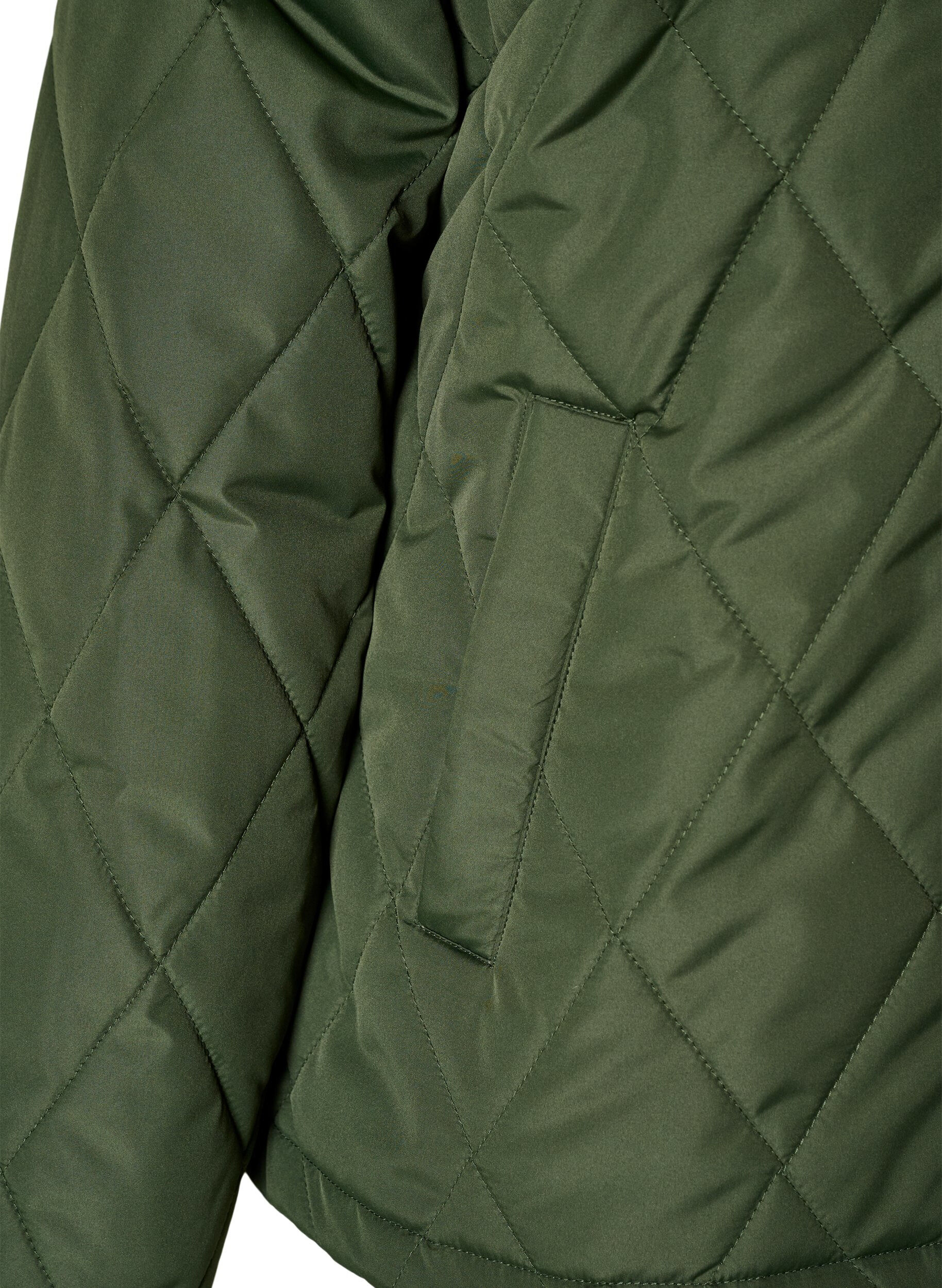 ZizziLeicht wattierte Jacke mit Rautensteppung, Gr&uuml;n, Packshot image number 3