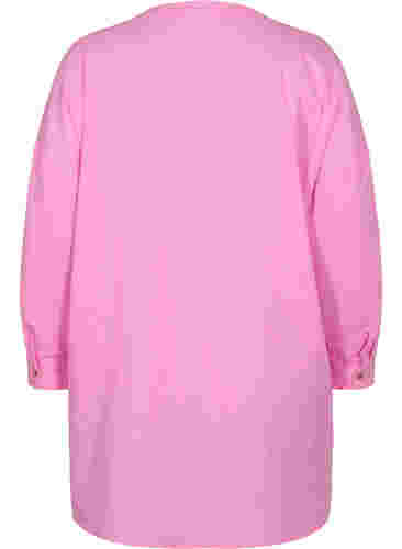 Bluse mit 3/4-Ärmeln und Knopfverschluss, Begonia Pink, Packshot image number 1