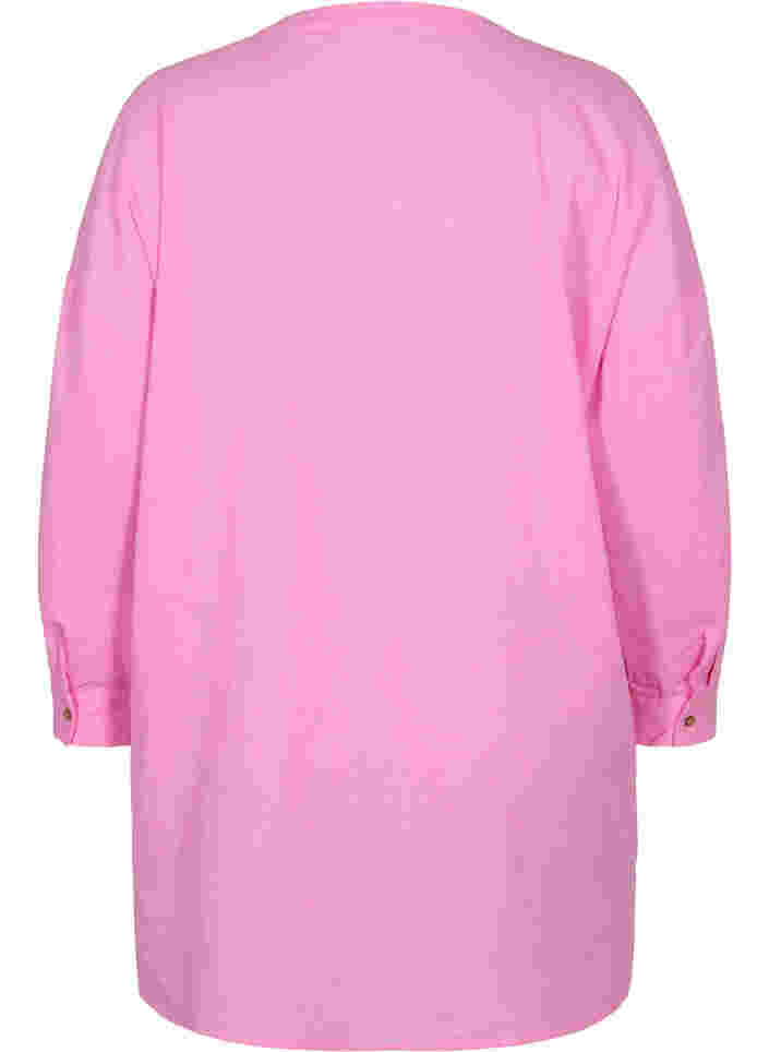 Bluse mit 3/4-Ärmeln und Knopfverschluss, Begonia Pink, Packshot image number 1