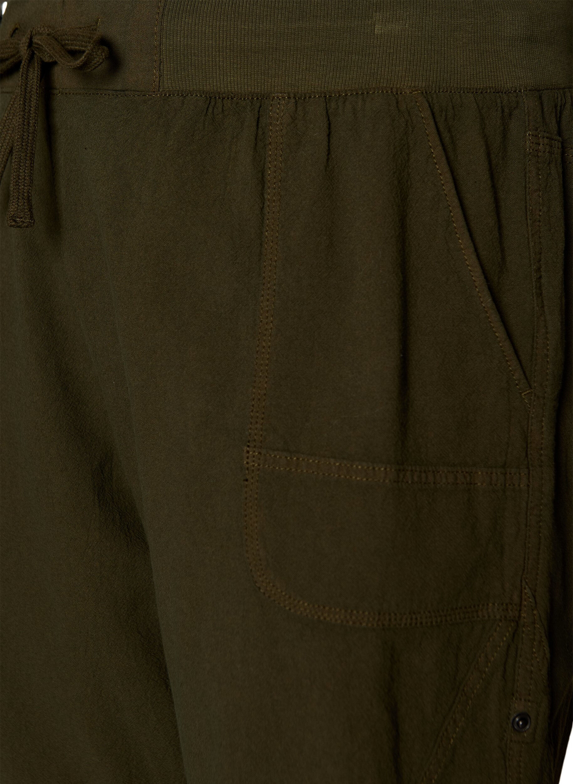 ZizziLockere Shorts aus Baumwolle mit Taschen, Gr&uuml;n, Packshot image number 2
