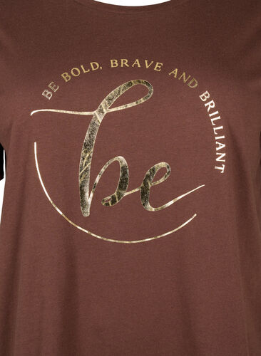 T-Shirt aus Bio-Baumwolle mit Druck, Chestnut W. Be GF, Packshot image number 2