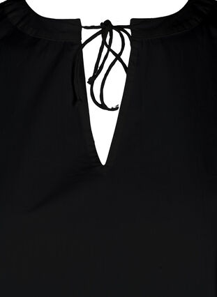 Kurzes Baumwollkleid mit A-Linie, Black, Packshot image number 2