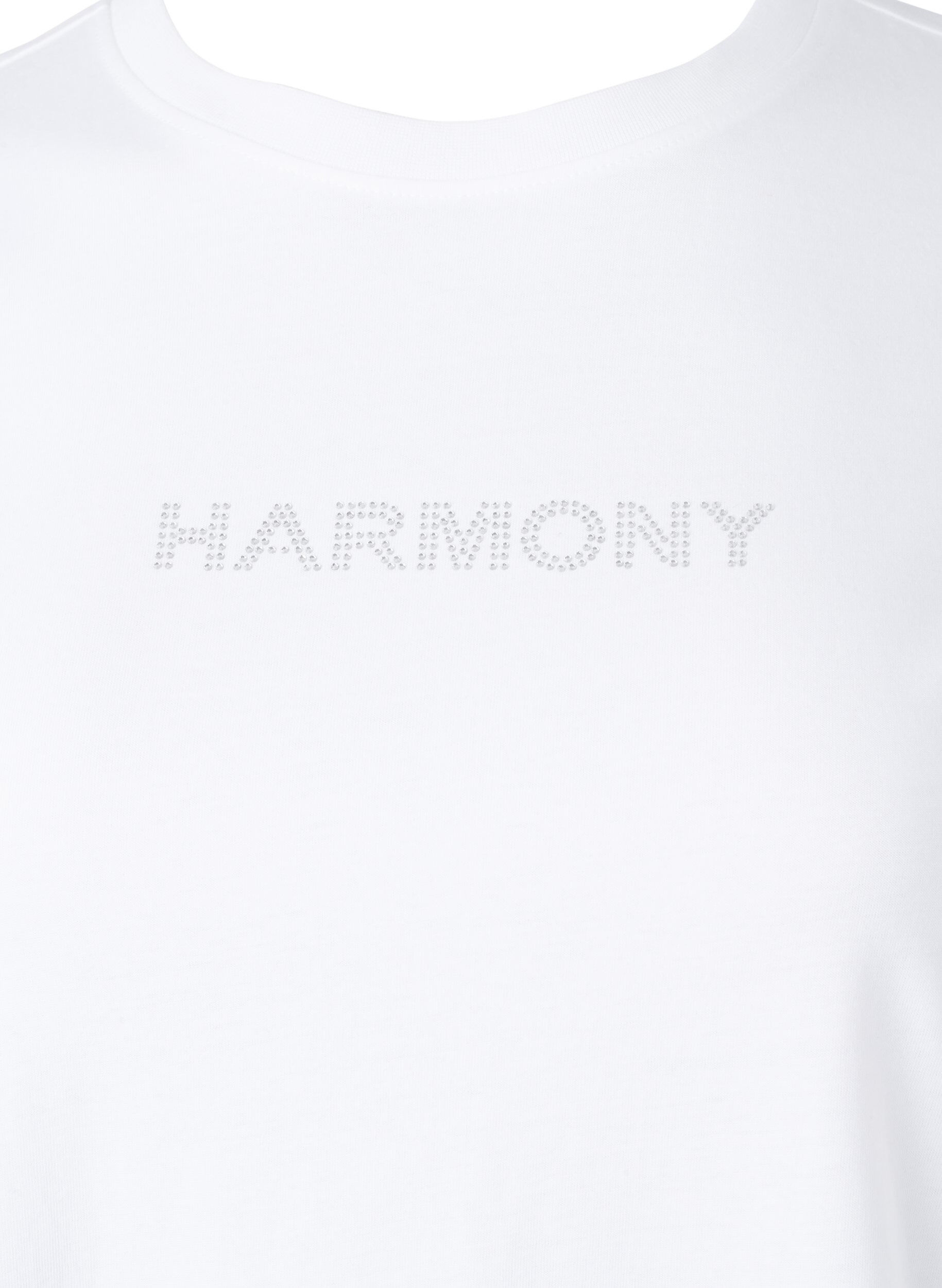 Zizzi T-Shirt aus Bio-Baumwolle mit Text, White HARMONY, Packshot image number 2