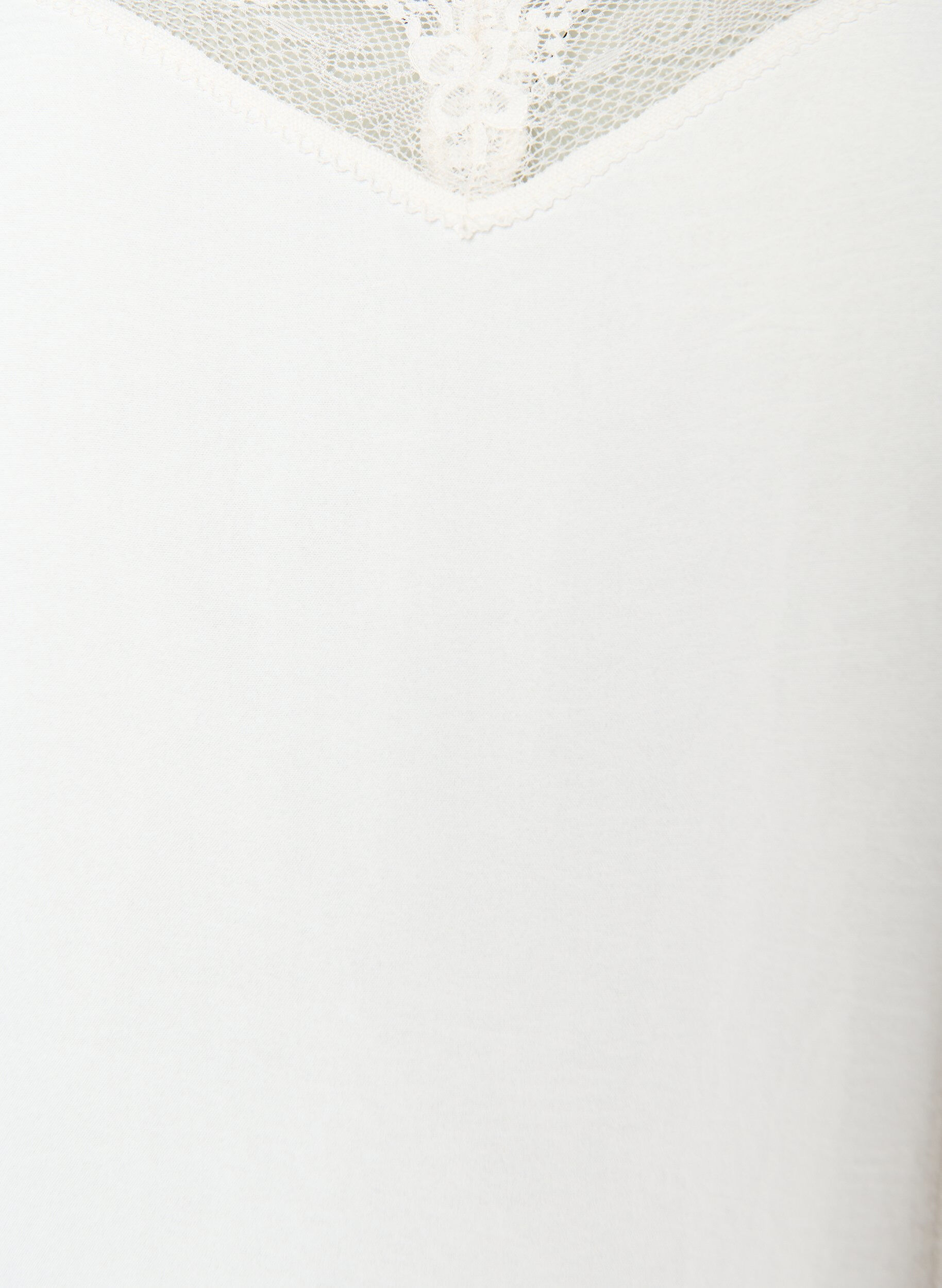 Zizzi Cami-Top mit V-Ausschnitt und Spitzen, Vanille, Packshot image number 2