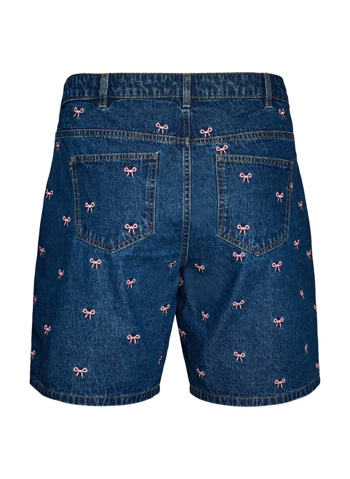 Bestickte Denimshorts, Blau, Packshot image number 1