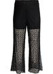 Transparente Spitzenhose mit weitem Bein, Schwarz, Packshot image number 0