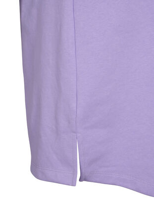 Sweatshirtkleid mit kurzen Ärmeln und Schlitzen, Lavender, Packshot image number 3