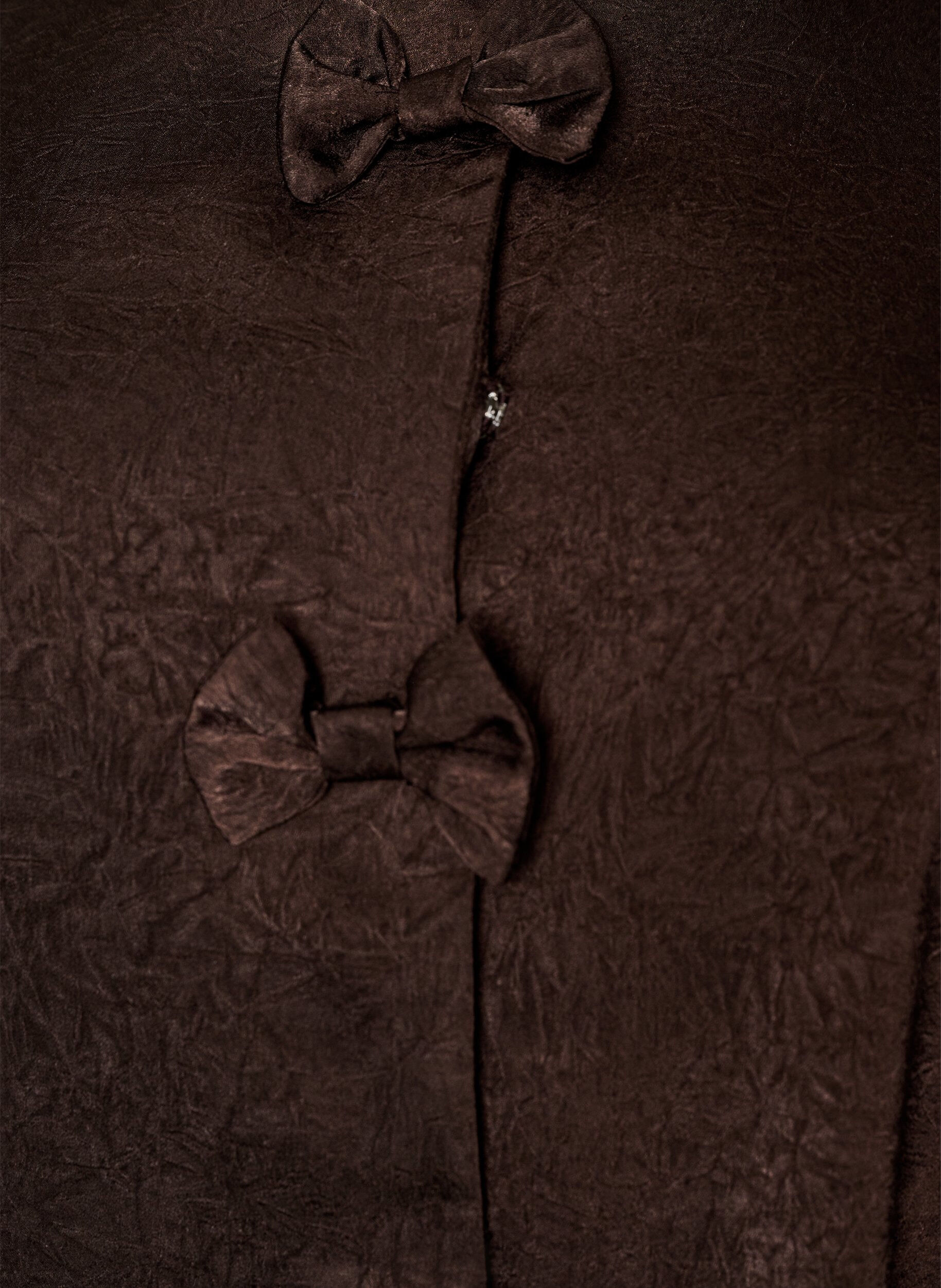 ZizziBluse aus Satin mit Schleifen und ellbogenlangen &Auml;rmeln, Braun, Packshot image number 2
