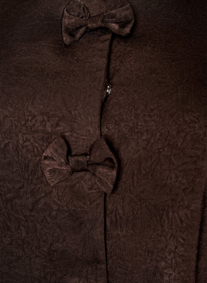 Bluse aus Satin mit Schleifen und ellbogenlangen &Auml;rmeln, Braun, Packshot image number 2
