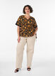 Gebl&uuml;mte Bluse aus Baumwolle mit Bindeband, Orange, Model image number 1