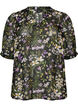 Gebl&uuml;mte Bluse mit V-Ausschnitt, Schwarz, Packshot image number 0