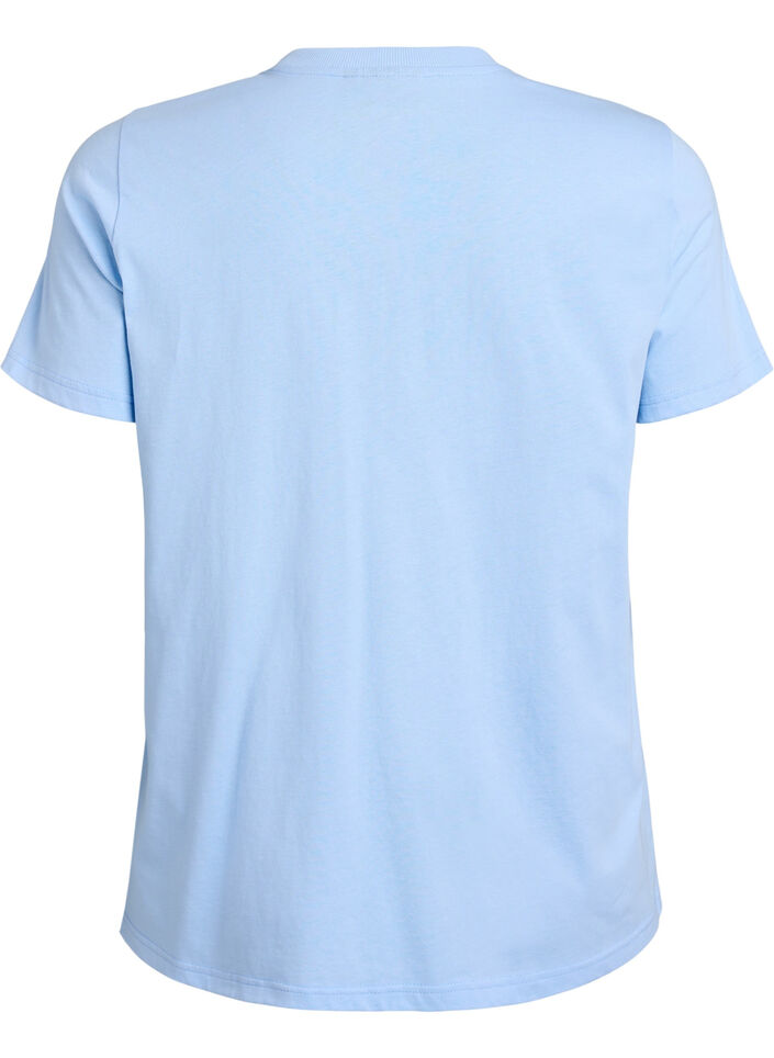 Basic T-Shirt aus Baumwolle mit Rundhalsausschnitt, Blau, Packshot image number 1