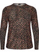Bluse aus Mesh mit Print, Braun, Packshot image number 0