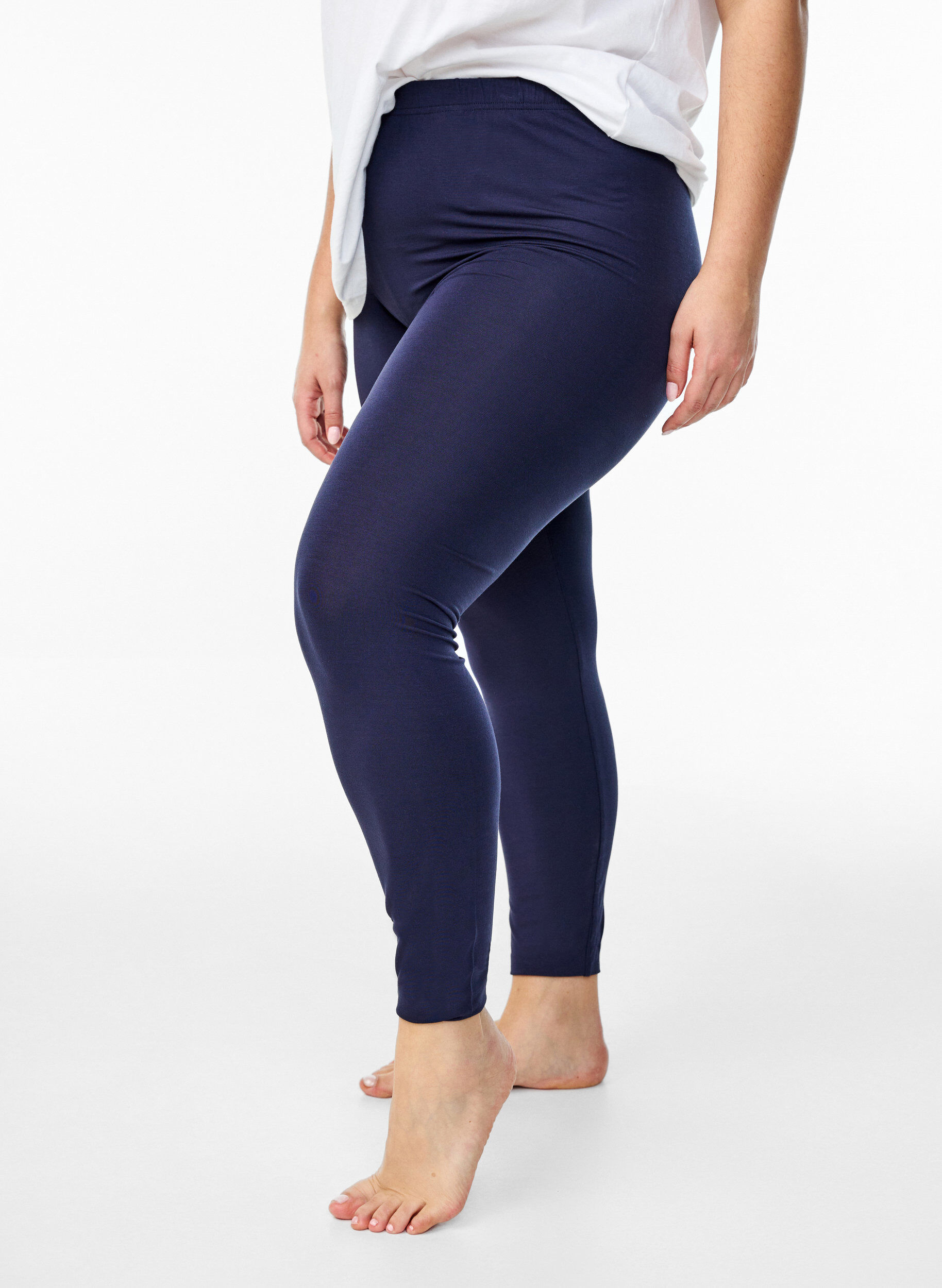 ZizziBasic-Leggings aus Viskose, Blau, Model image number 0