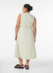 &Auml;rmelloses gestreiftes Midikleid aus Leinen und Viskose, Gr&uuml;n, Model image number 1