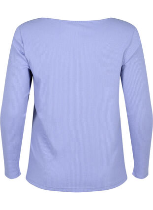 Langärmliges T-Shirt mit asymmetrischer Schnitt, Lavender Violet, Packshot image number 1