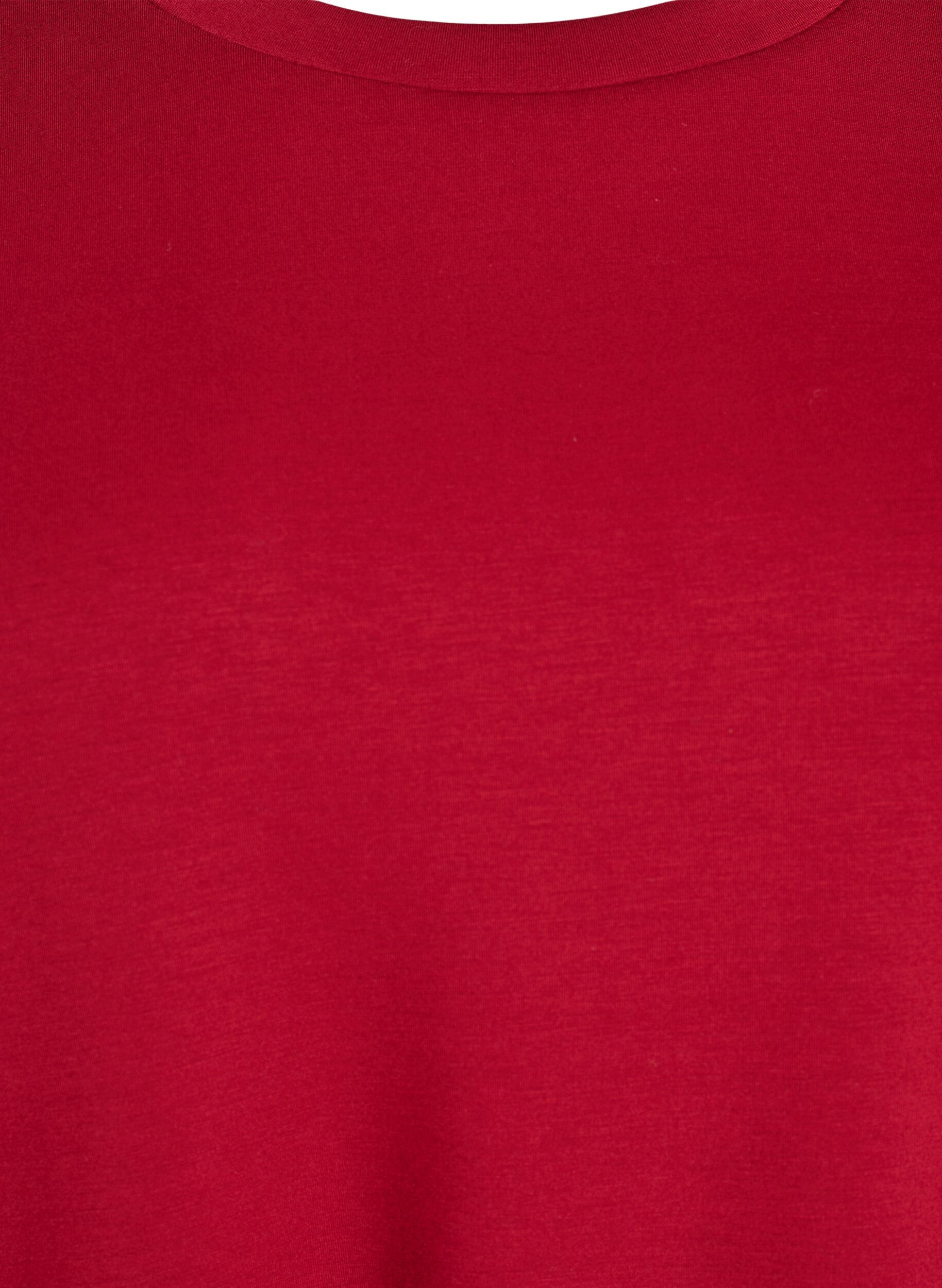 Zizzi Kurzes Loose-Fit T-Shirt aus Modal-Mix, Rot, Packshot image number 2